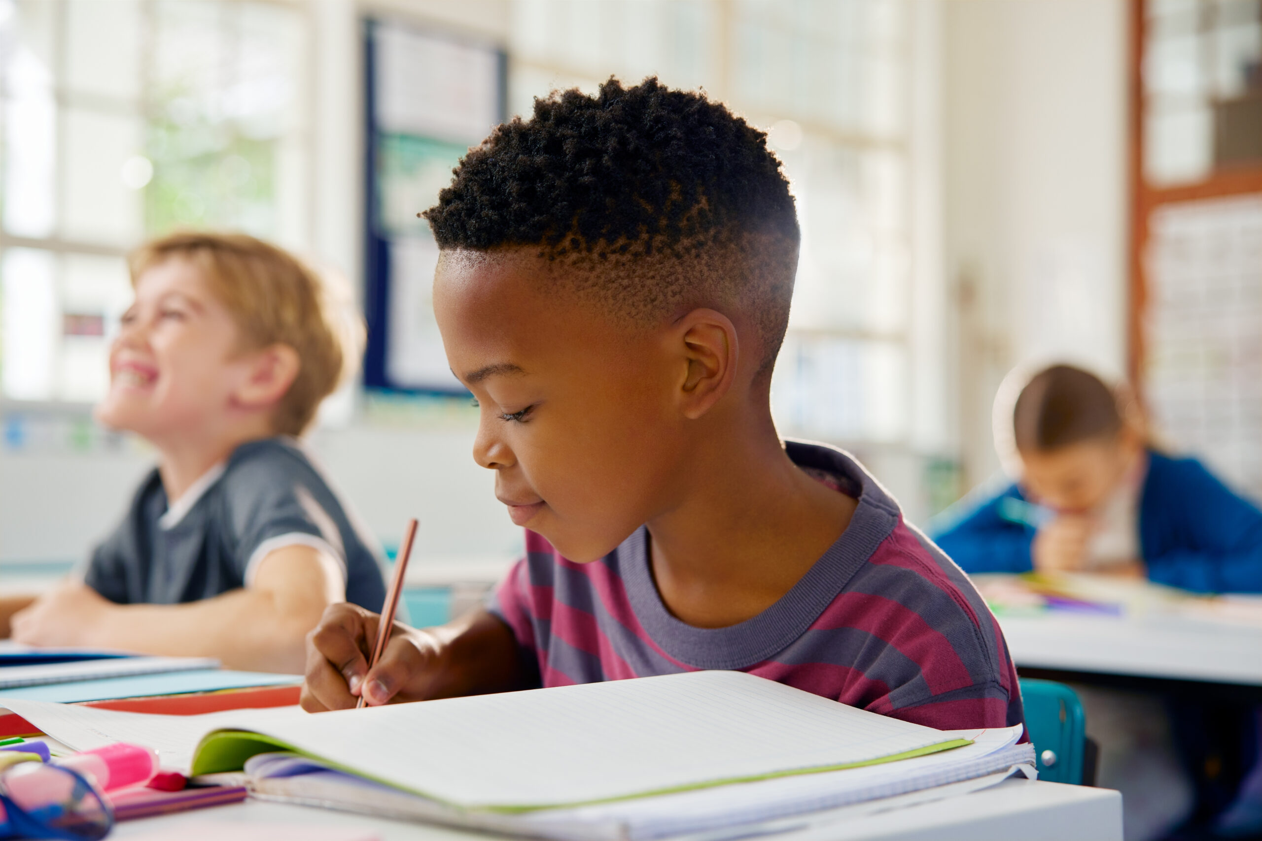 A picture of a young student studying demonstrating the type activities in which students will partake in at LRCA.