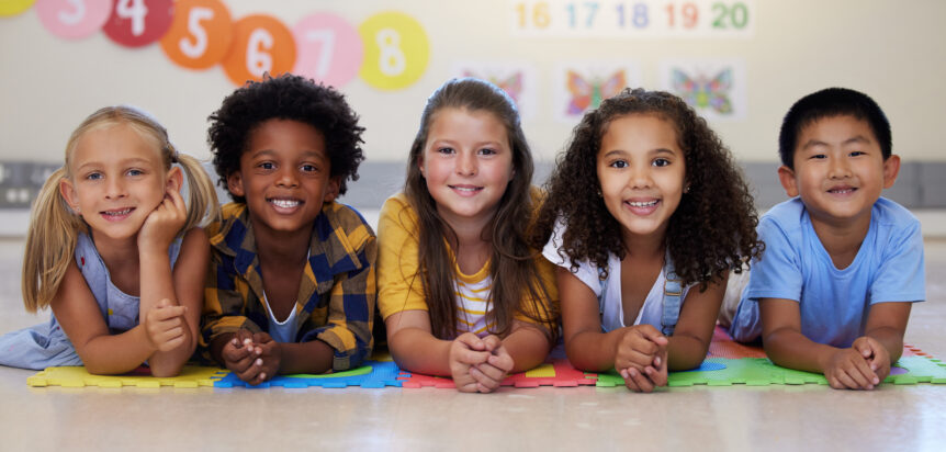 An Image Showing a Group Of Elementary Age Children